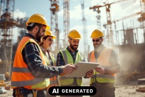 Aktionspunkte auf der Baustelle digital erfassen und sicher nachverfolgen - Bild: KI-generiert / BAU.DE Aktionspunkte auf der Baustelle digital erfassen und sicher nachverfolgen - Bild: KI-generiert / BAU.DE