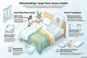 Matratzen richtig pflegen und schützen: Langlebigkeit durch clevere Maßnahmen - Bild: BauKI / BAU.DE Matratzen richtig pflegen und schützen: Langlebigkeit durch clevere Maßnahmen - Bild: BauKI / BAU.DE